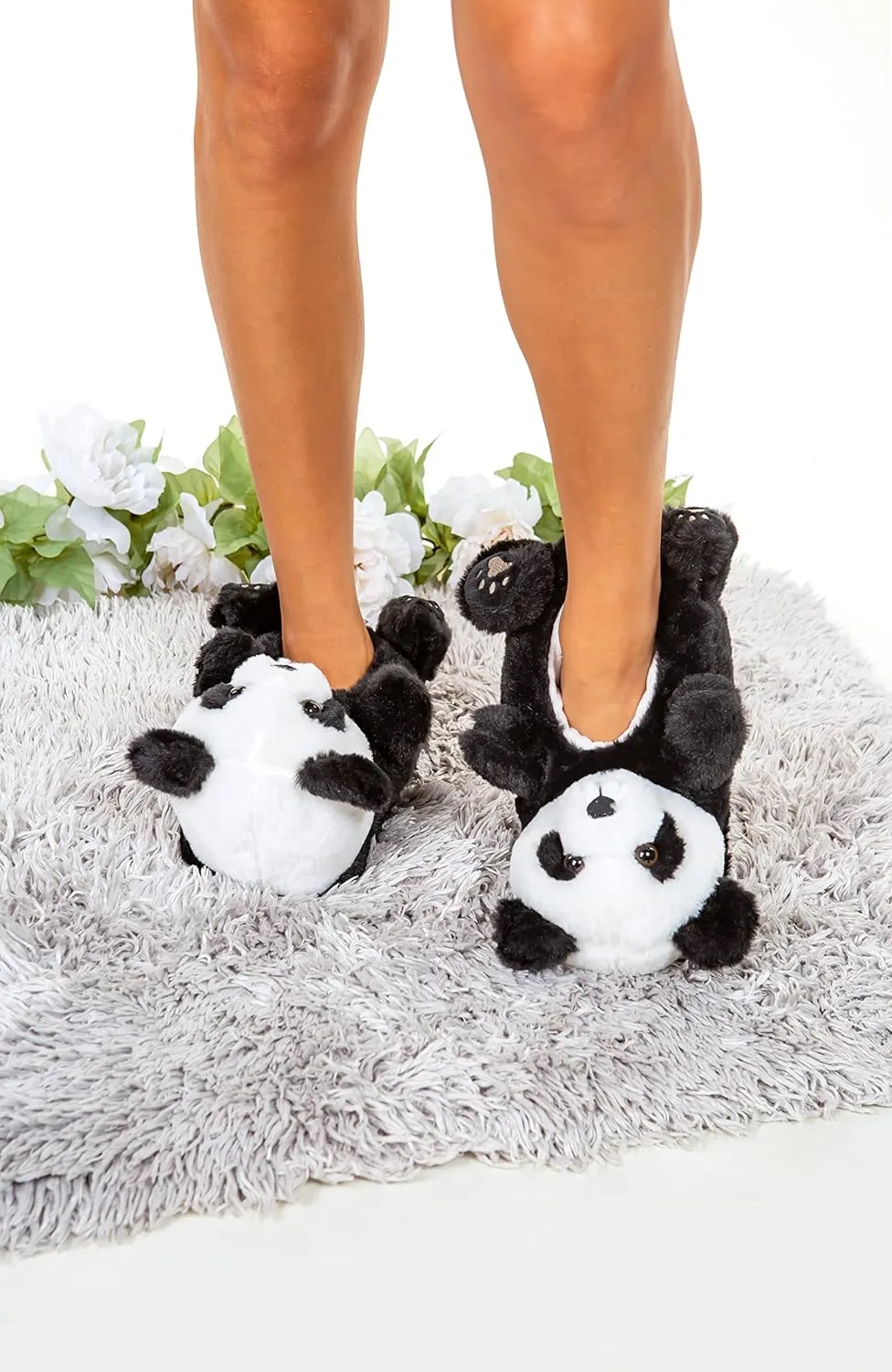 ooohyeah Funny Animal Hug Slippers for Women, Cute Plush Cozy Warm Slippers, Novelty Slippers with Grippers