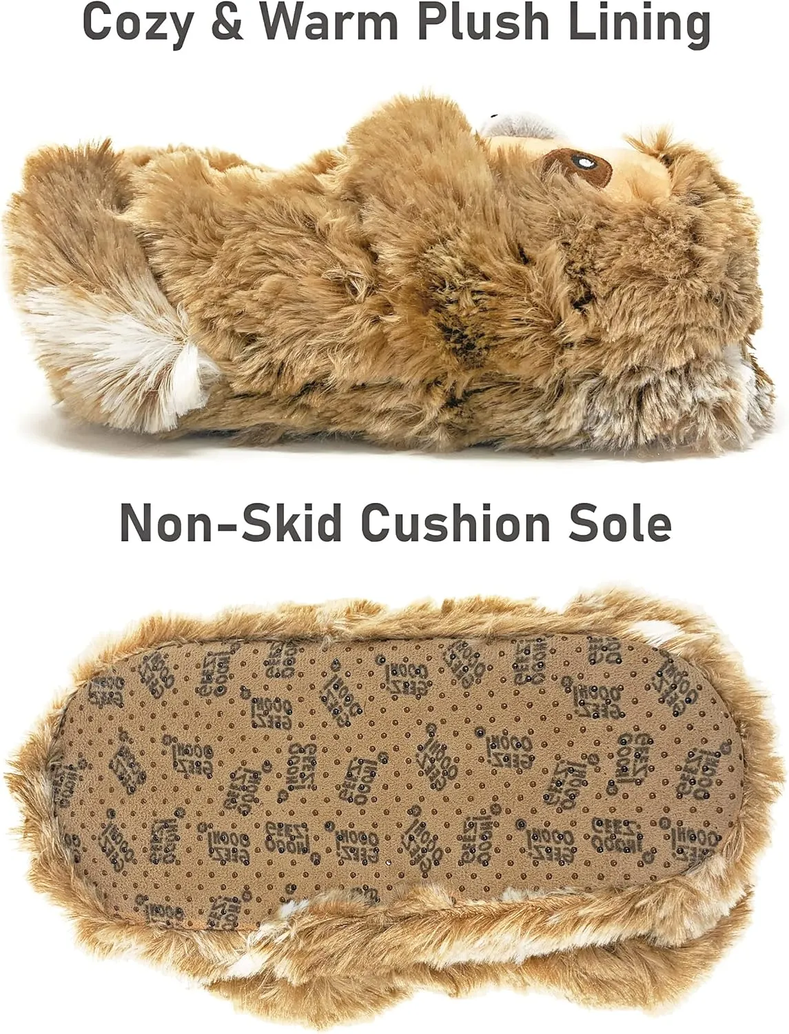ooohyeah Funny Animal Hug Slippers for Women, Cute Plush Cozy Warm Slippers, Novelty Slippers with Grippers