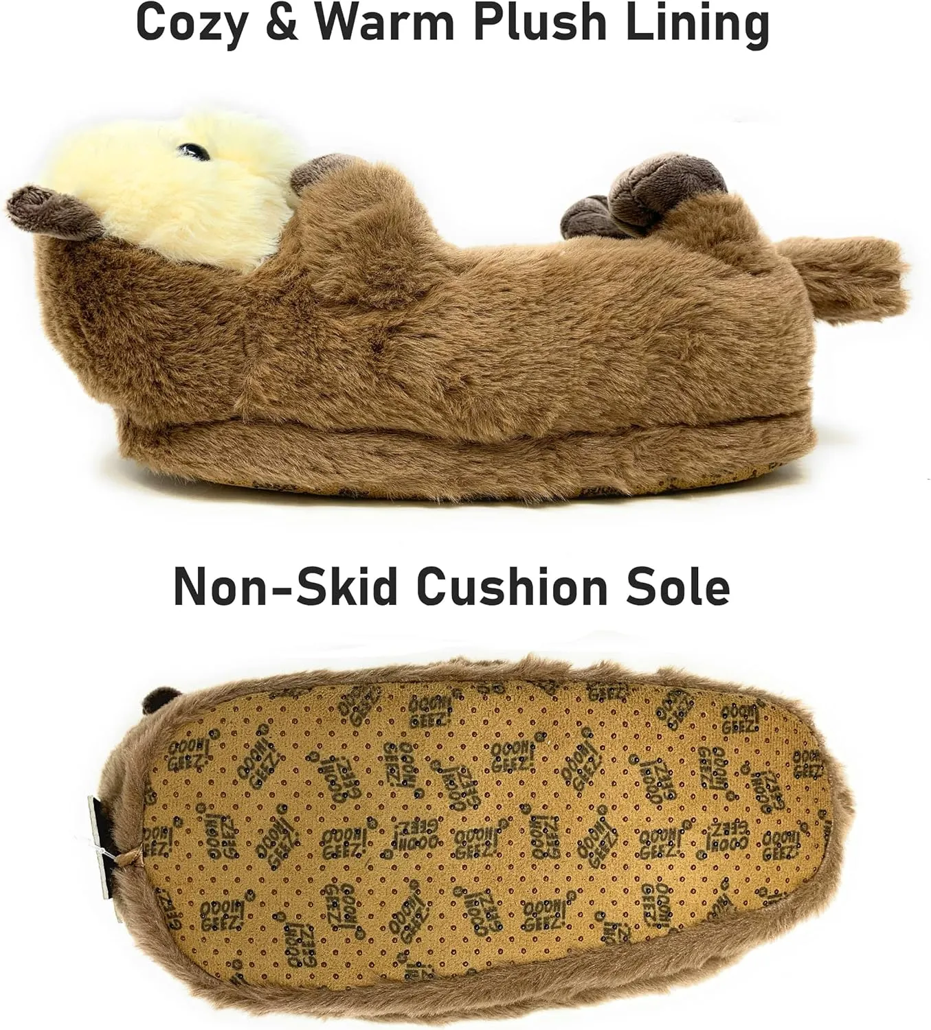 ooohyeah Funny Animal Hug Slippers for Women, Cute Plush Cozy Warm Slippers, Novelty Slippers with Grippers