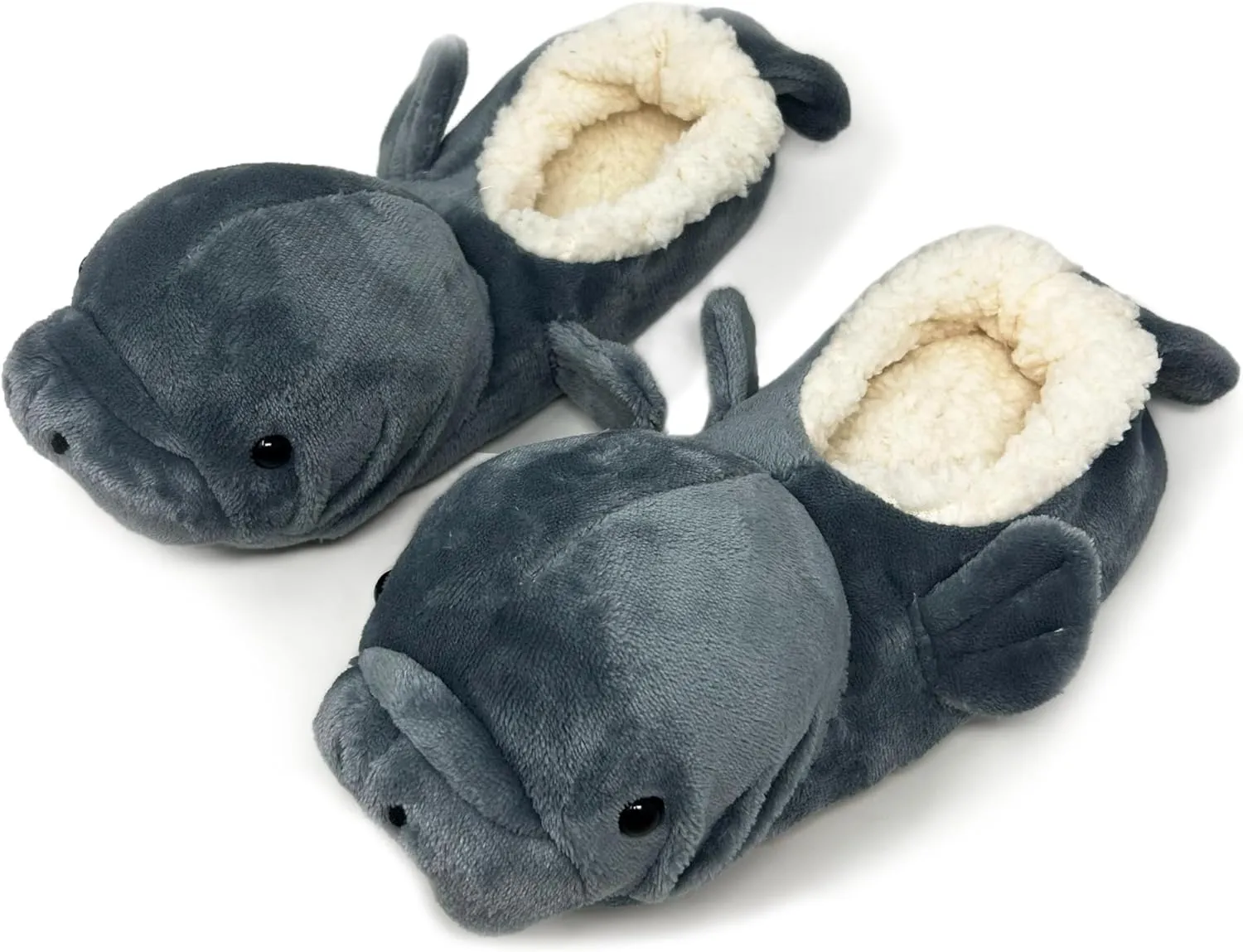ooohyeah Women’s Funny Fuzzy Animal Slippers, Cute Cozy Non-Slip House Slippers for Women, Manatee Splash