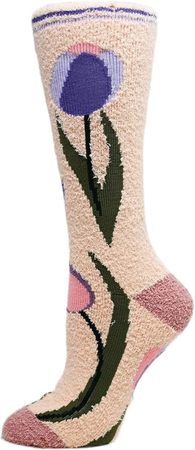 ooohyeah Women’s Funny Novelty Pattern Fuzzy Crew Socks, Cozy Fluffy Warm Cute Socks, Shoe Size 5-10