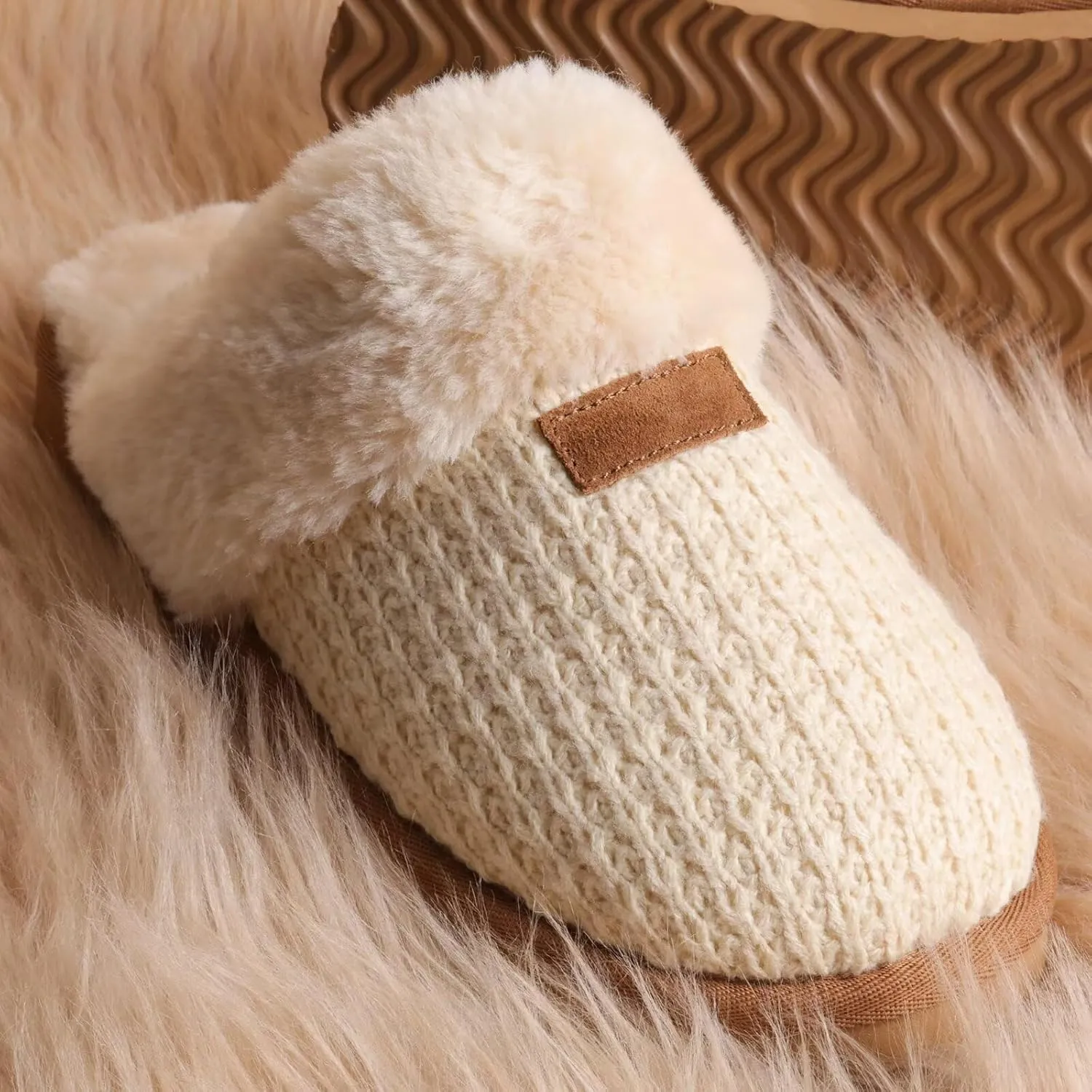 OOW Cozy Indoor Slippers for Women with Warm Fuzzy Slippers Women House Shoes