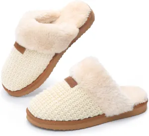 OOW Cozy Indoor Slippers for Women with Warm Fuzzy Slippers Women House Shoes