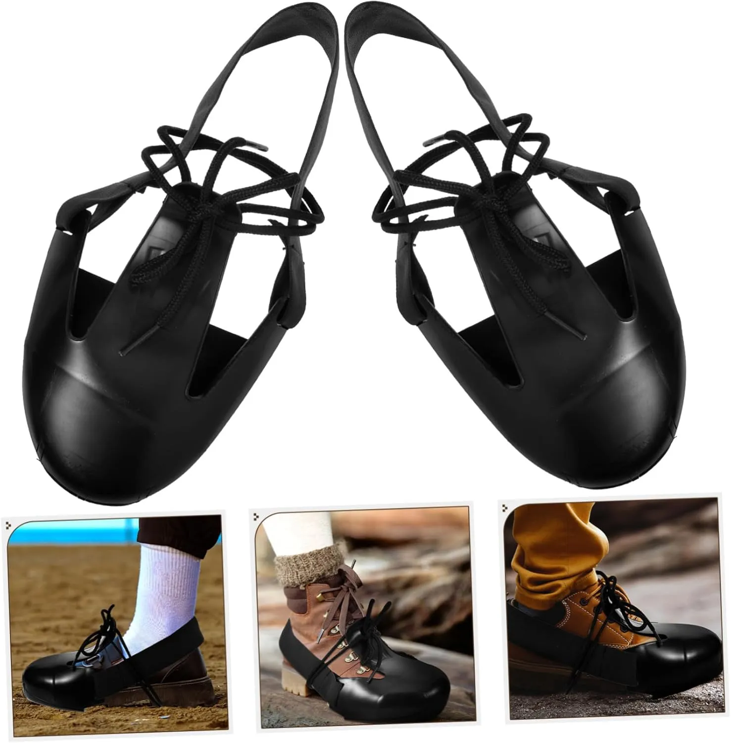 Operitacx 1 Pair Safety Shoe Covers Foot Guard Visitor Safety Shoes for Men Shoes Toe Guard Shoe Toe Covers for Worker Shoe Toe Caps Safety Toe Covers Overshoe Black Pvc