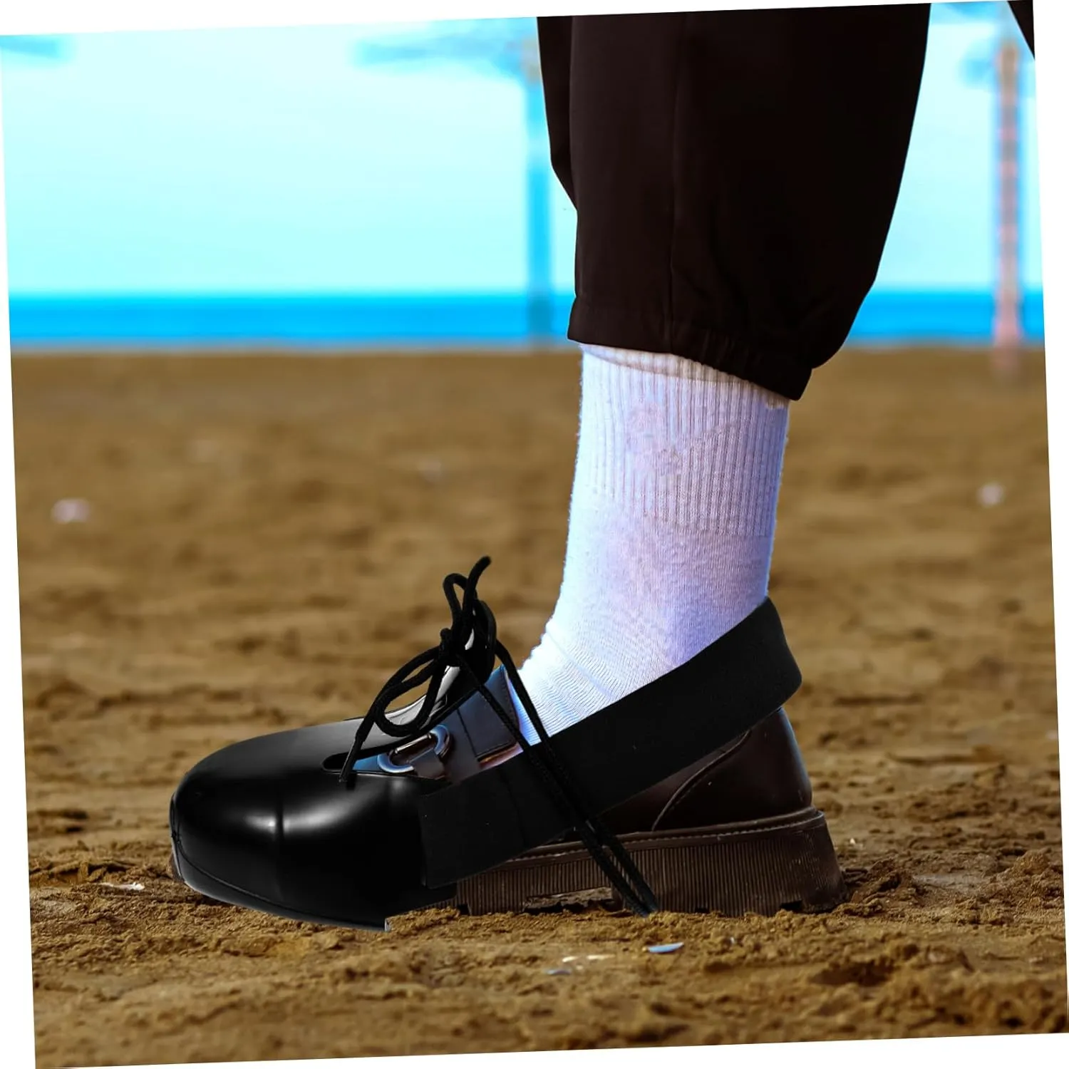 Operitacx 1 Pair Safety Shoe Covers Foot Guard Visitor Safety Shoes for Men Shoes Toe Guard Shoe Toe Covers for Worker Shoe Toe Caps Safety Toe Covers Overshoe Black Pvc