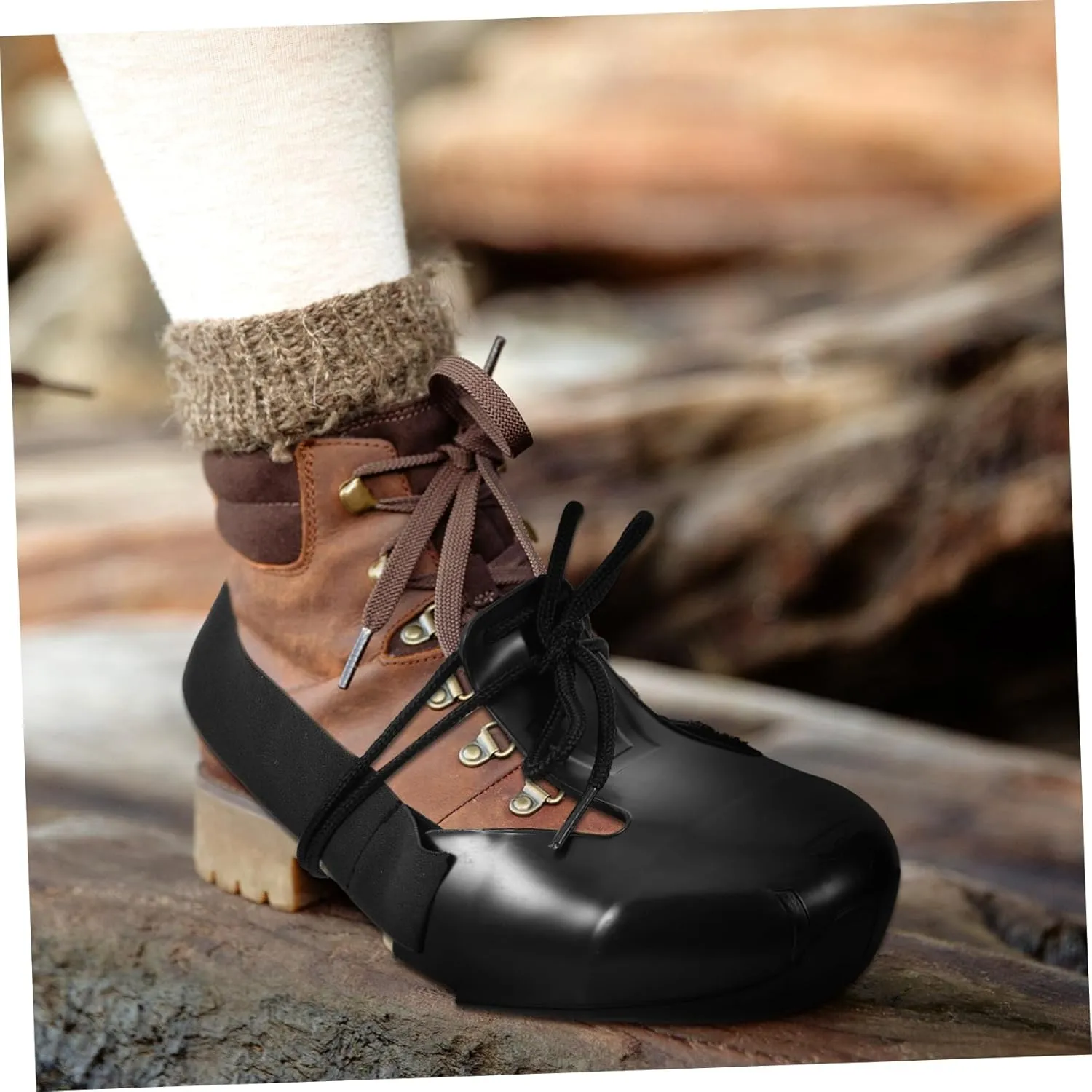 Operitacx 1 Pair Safety Shoe Covers Foot Guard Visitor Safety Shoes for Men Shoes Toe Guard Shoe Toe Covers for Worker Shoe Toe Caps Safety Toe Covers Overshoe Black Pvc
