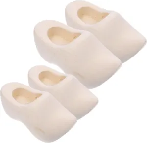 Operitacx 10pairs Miniature Wooden Shoes Craft Unfinished Shoes for Dollhouse Decor Includes for Creative Painting and Hands Skills Development