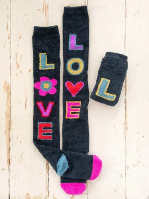 Over The Knee Cozy Socks Navy  Love