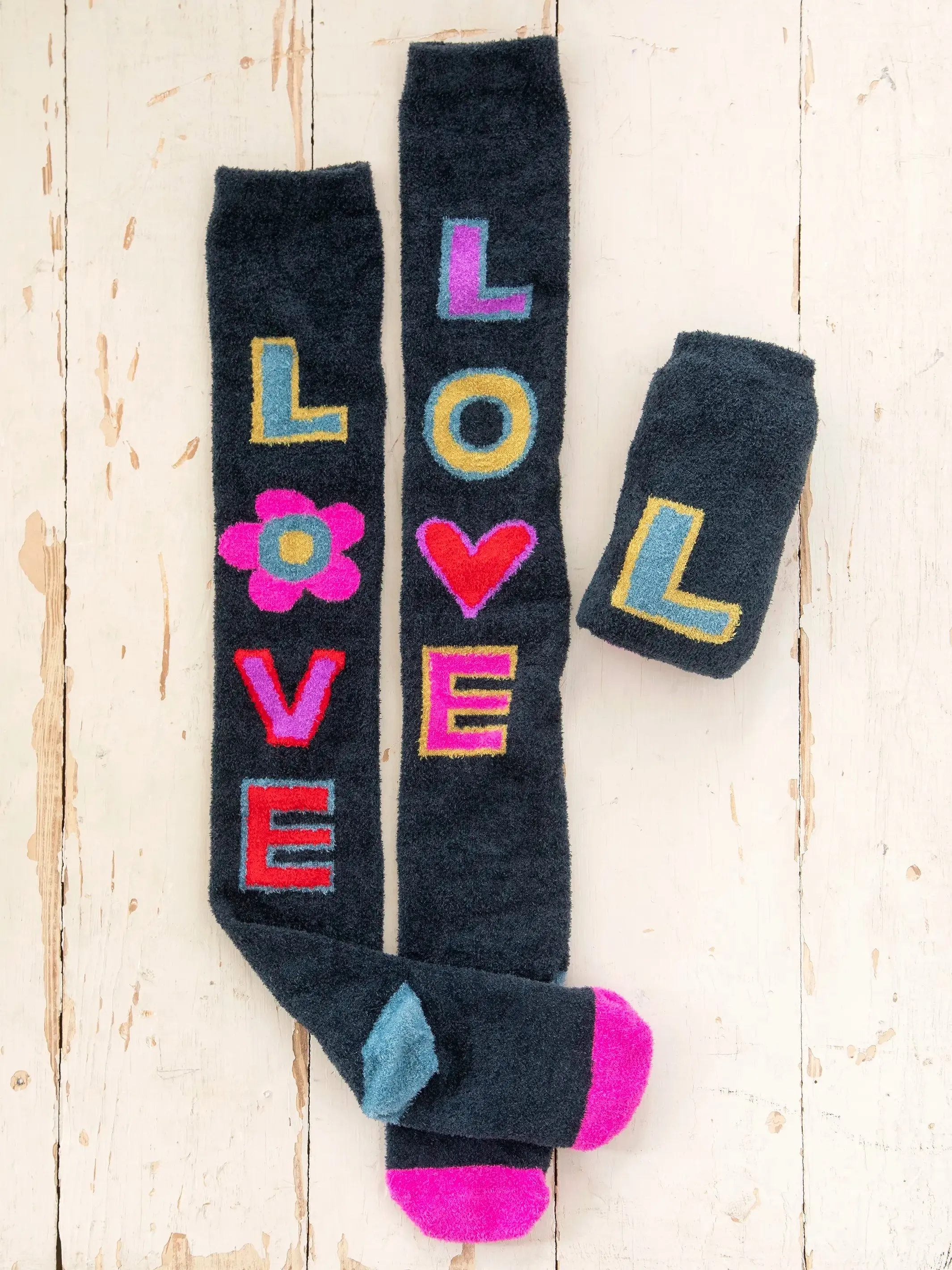 Over The Knee Cozy Socks Navy  Love