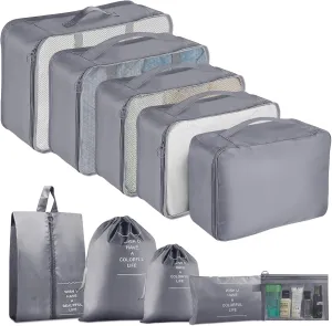 Packing Cubes - 10 Set Luggage Organizer Bags for Family, Mesh Breathable Travel Packing Cubes for Suitcases, Durable Travel Essentials Bags Set