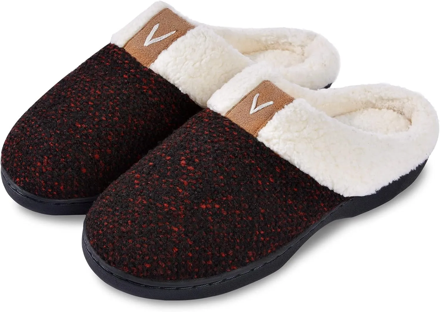 Parlovable Women Indoor Bedroom Slippers, Memory Foam House Shoe, Gifts for Ladies Cozy Wool-like Anti-Skid Rubber Sole