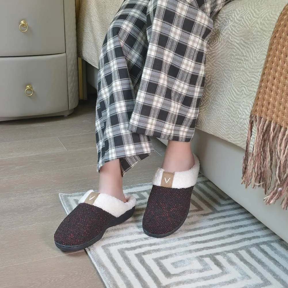 Parlovable Women Indoor Bedroom Slippers, Memory Foam House Shoe, Gifts for Ladies Cozy Wool-like Anti-Skid Rubber Sole
