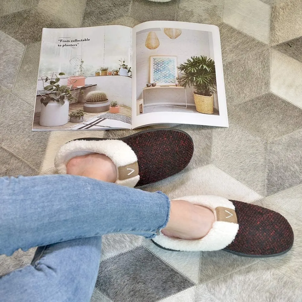 Parlovable Women Indoor Bedroom Slippers, Memory Foam House Shoe, Gifts for Ladies Cozy Wool-like Anti-Skid Rubber Sole