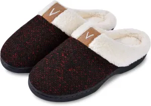 Parlovable Women Indoor Bedroom Slippers, Memory Foam House Shoe, Gifts for Ladies Cozy Wool-like Anti-Skid Rubber Sole