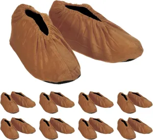 PATIKIL Shoe Covers, 10 Pairs Reusable Non Slip Shoe Protector Covers Washable Soft Shoe Cover for Household Office, Brown