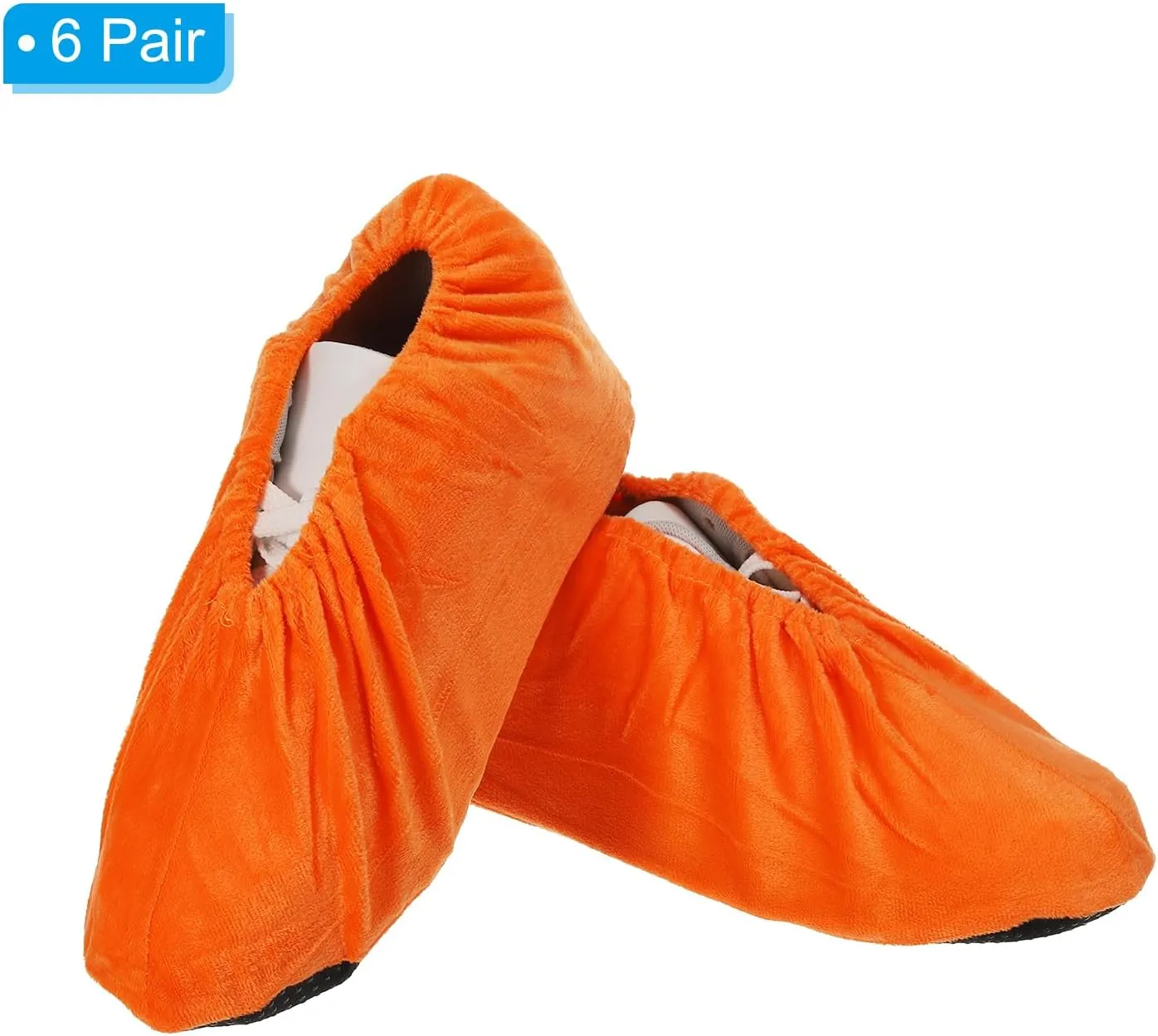 PATIKIL Shoe Covers, 6 Pairs Reusable Non Slip Shoe Protector Covers Washable Soft Shoe Cover for Household Office, Orange