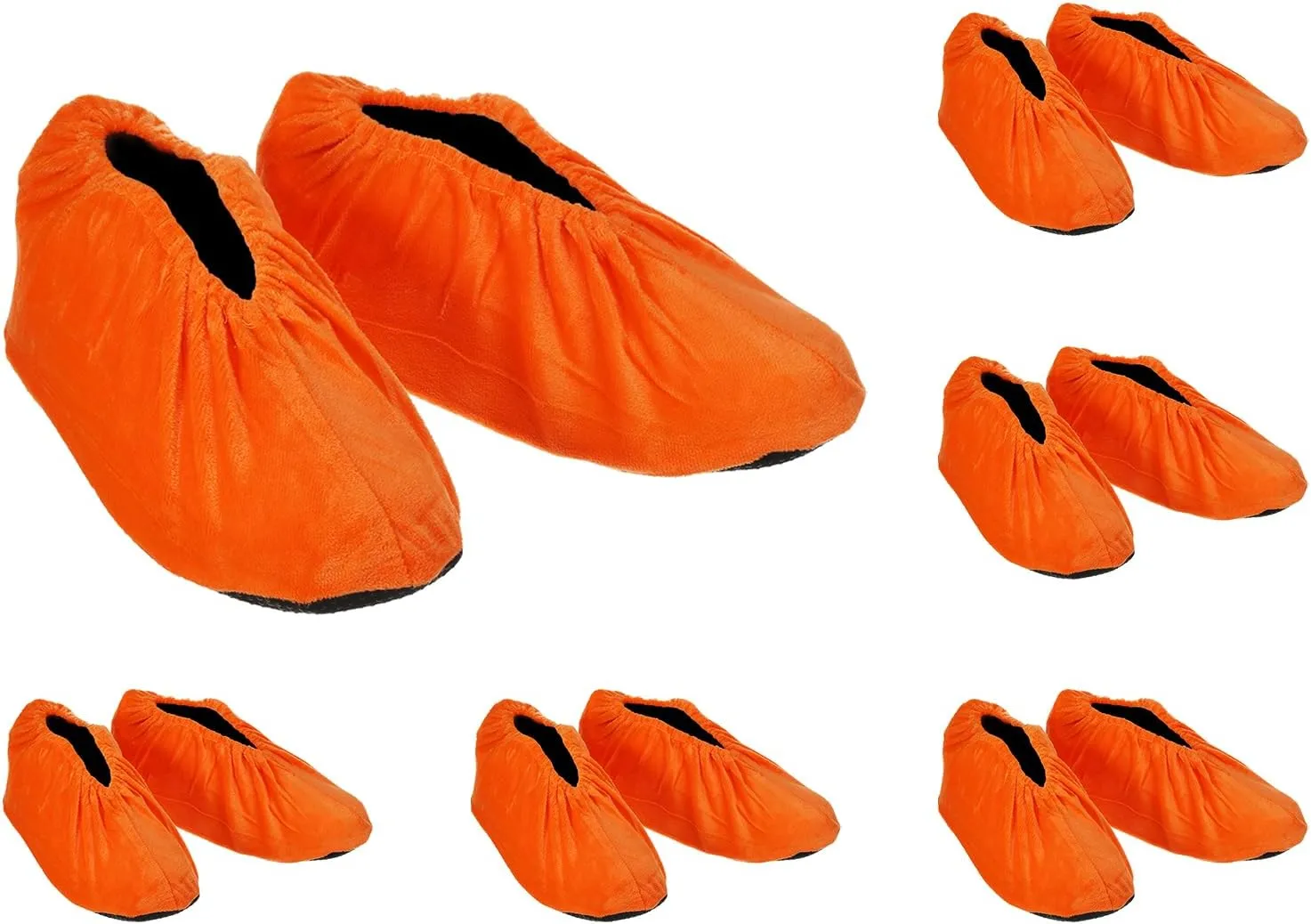 PATIKIL Shoe Covers, 6 Pairs Reusable Non Slip Shoe Protector Covers Washable Soft Shoe Cover for Household Office, Orange