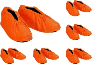 PATIKIL Shoe Covers, 6 Pairs Reusable Non Slip Shoe Protector Covers Washable Soft Shoe Cover for Household Office, Orange