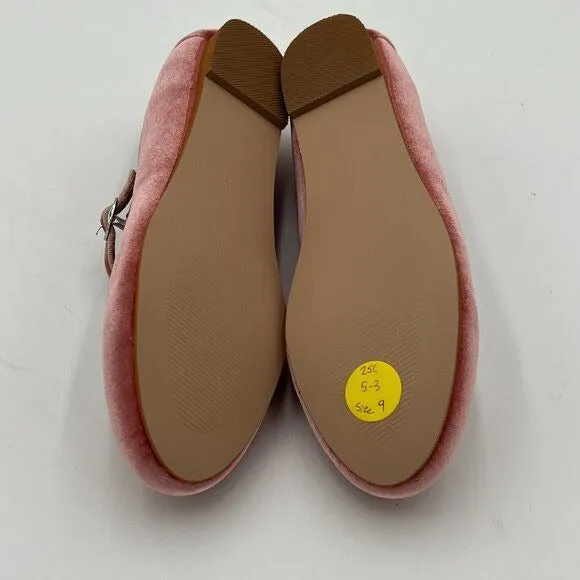 Pazzion Pink Cute Closed Toe Mary Jane Flats Strappy Slip On Pumps Walking Shoes