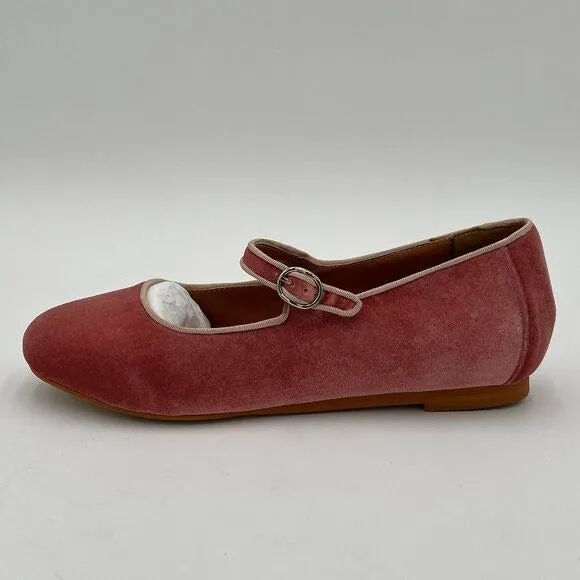 Pazzion Pink Cute Closed Toe Mary Jane Flats Strappy Slip On Pumps Walking Shoes