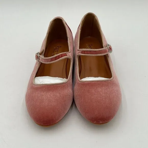 Pazzion Pink Cute Closed Toe Mary Jane Flats Strappy Slip On Pumps Walking Shoes