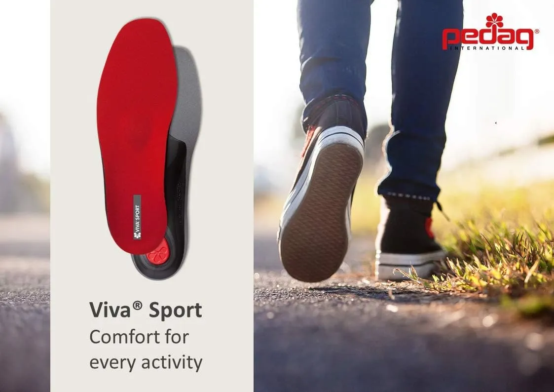 Pedag Viva Sport | Orthotic Inserts | Arch Support | Metatarsal Pad | Ideal for Low & High Impact Activities | Soft & Vegan Friendly | Handmade in Germany | 1 Pair | Women US 12/ Men 9/ EU 42