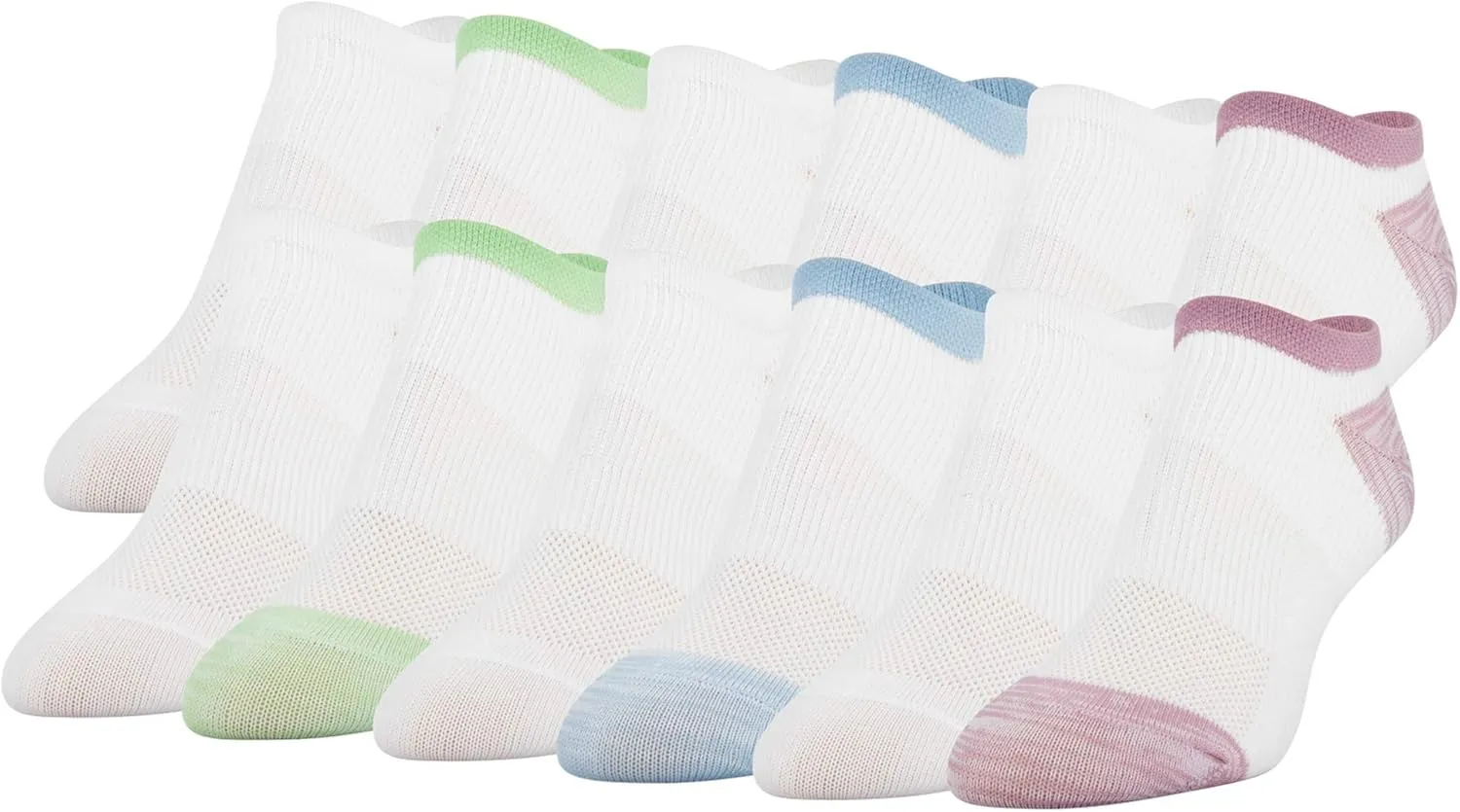 Peds Women's All Day Active No Show Socks, 12-Pairs
