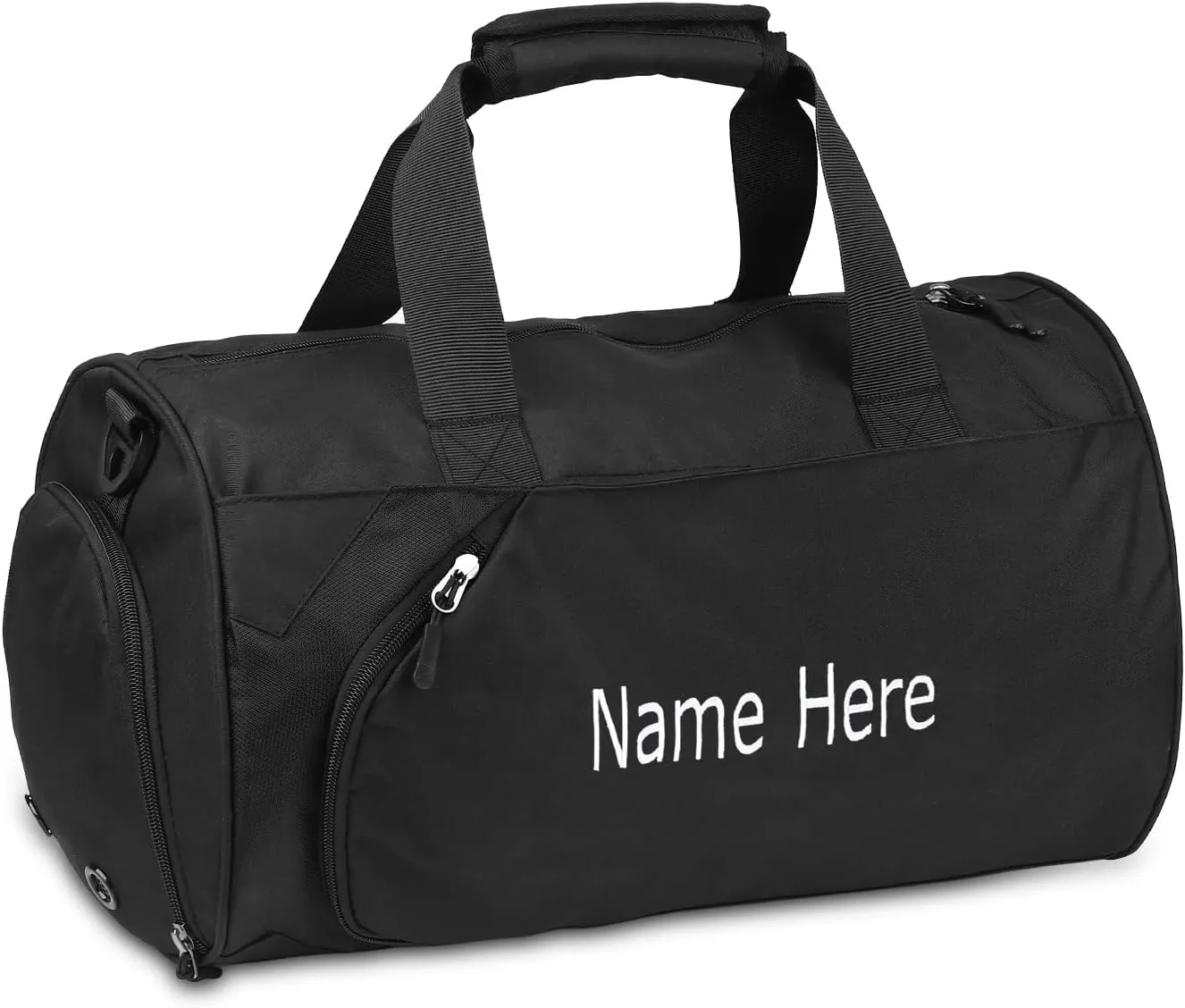 Personalized Duffel Bag, Custom Embroidered Gym Bag, Gym Bag with Shoe Compartment & Wet Dry Pockets, Sports Gym Travel Bag for Women & Men (Black, L)