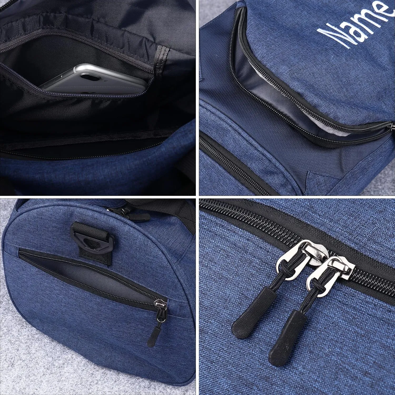 Personalized Duffel Bag, Custom Embroidered Gym Bag, Gym Bag with Shoe Compartment & Wet Dry Pockets, Sports Gym Travel Bag for Women & Men (Blue, L)