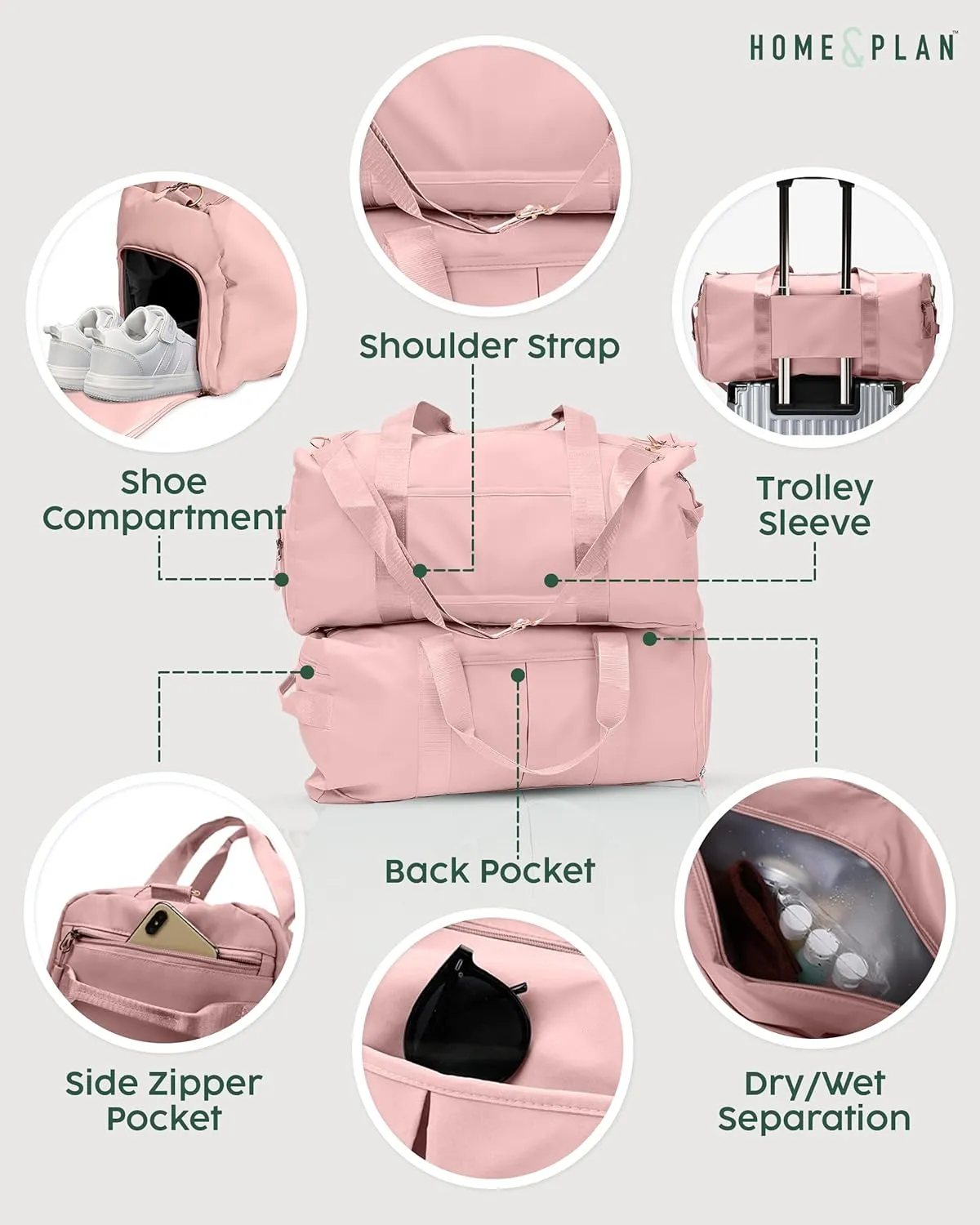 Personalized Duffel Bags - Weekender, Overnight Travel Bag with Wet/Dry Pockets & Shoe Compartment - Custom Bridesmaid/Groomsman Gift, Cheerleading Dance Pack, Durable Spacious Gym Tote