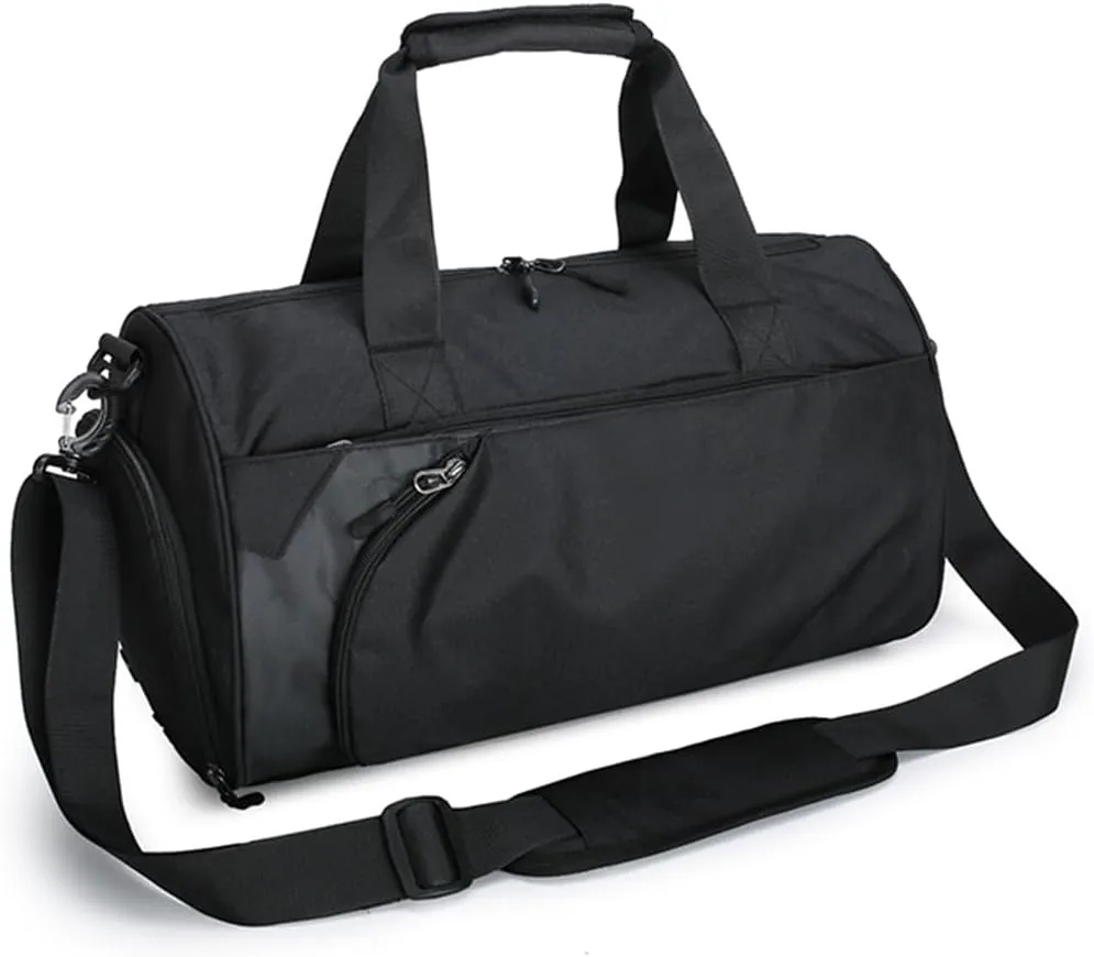 Personalized Duffle Bag for Women Men with Shoes Compartment Dry and Wet Space Individual Custom Gym Bags with Picture Text (Black, Large)