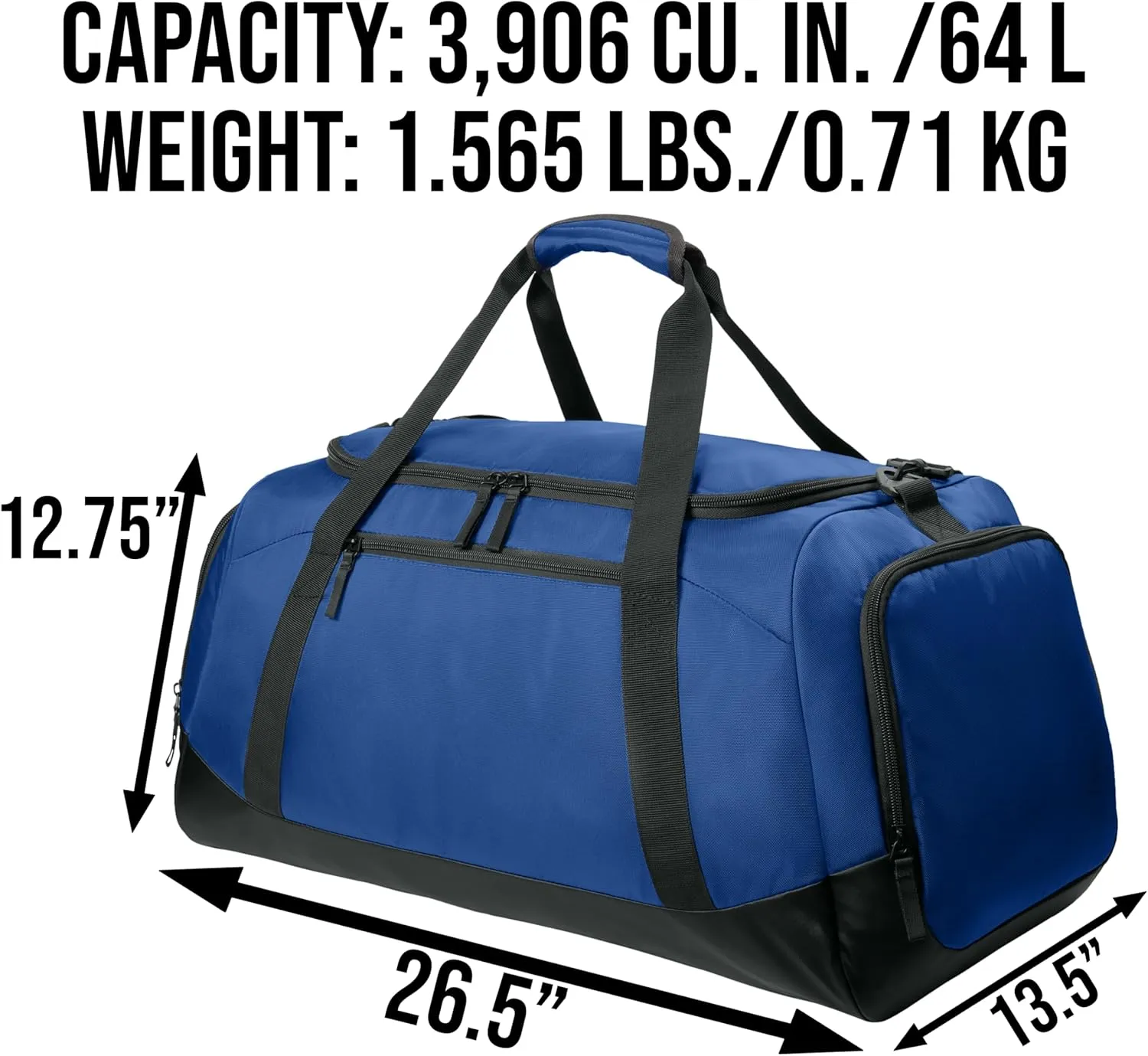 Personalized Large Sports Duffel Gym Bag for Women with Shoe Compartment, Durable Duffle Bag for Travel and Fitness, Spacious Storage, Adjustable Strap (Custom Upload, Blue)