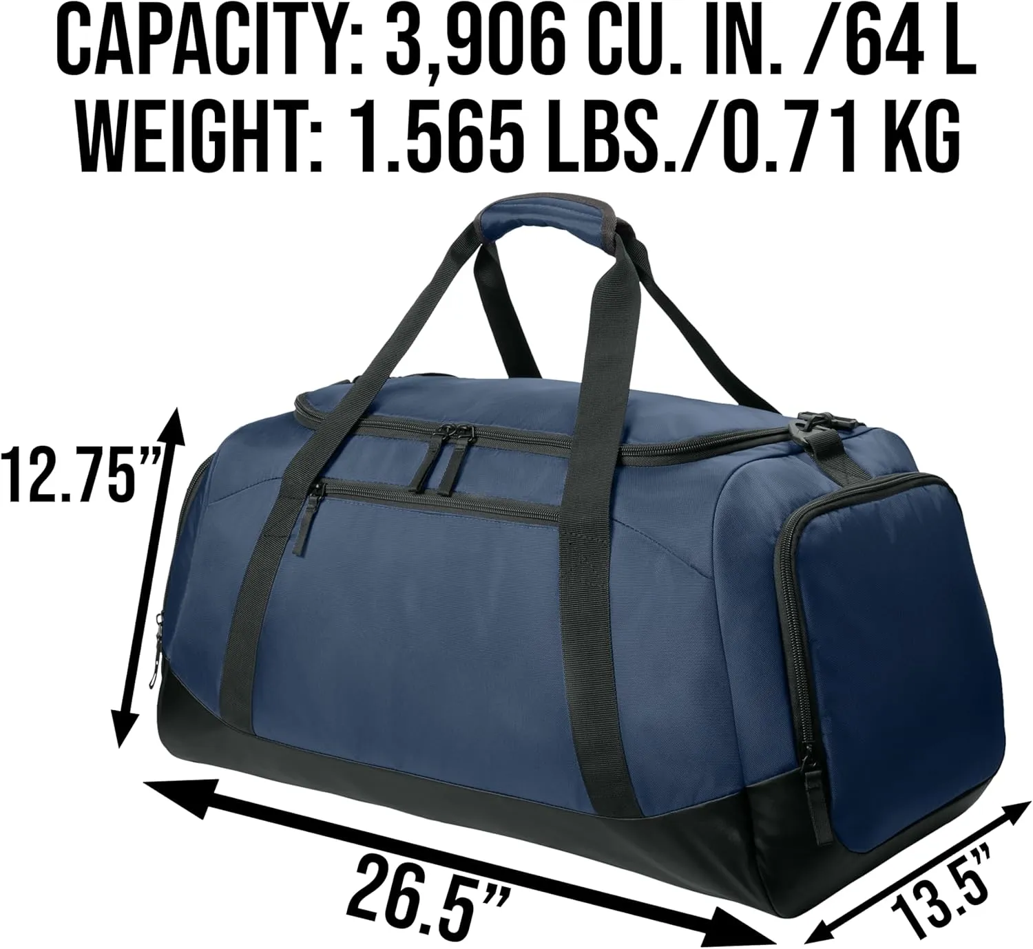 Personalized Large Sports Duffel Gym Bag for Women with Shoe Compartment, Durable Duffle Bag for Travel and Fitness, Spacious Storage, Adjustable Strap (Custom Upload, Navy)