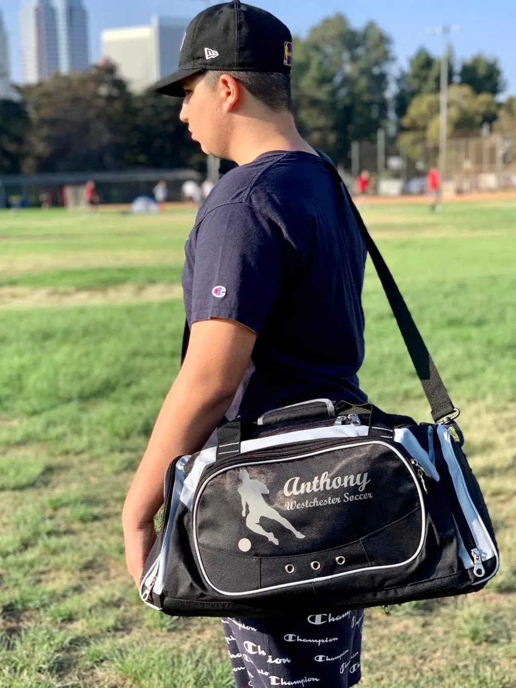 Personalized SportS Duffel Bag With Custom Name & Text - Baseball