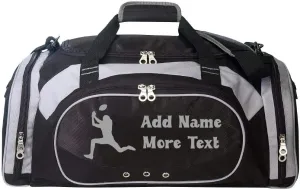 Personalized SportS Duffel Bag With Custom Name & Text - Football Black