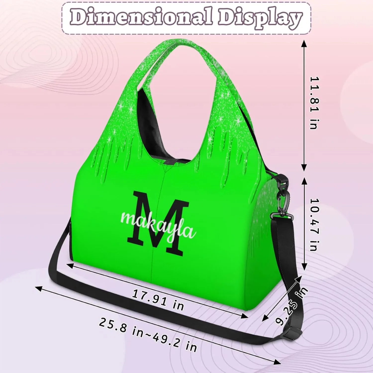 Personalized Yoga Mat Tote Bag for Workout, Pilates,Travel, Beach and Gym Custom Sports Gym Duffle Bag with Name