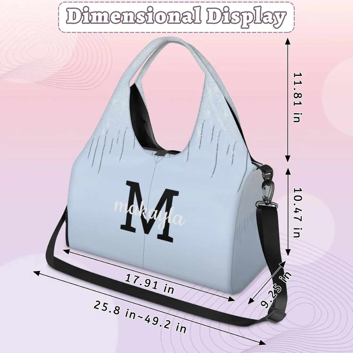 Personalized Yoga Mat Tote Bag for Workout, Pilates,Travel, Beach and Gym Custom Sports Gym Duffle Bag with Name