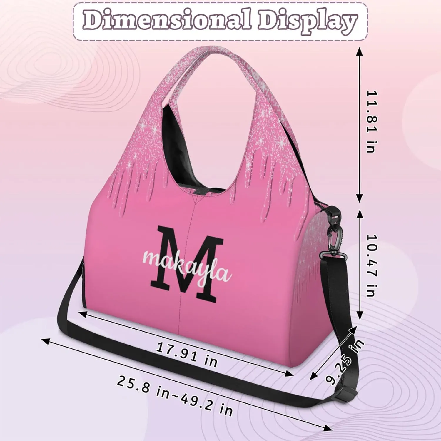 Personalized Yoga Mat Tote Bag for Workout, Pilates,Travel, Beach and Gym Custom Sports Gym Duffle Bag with Name