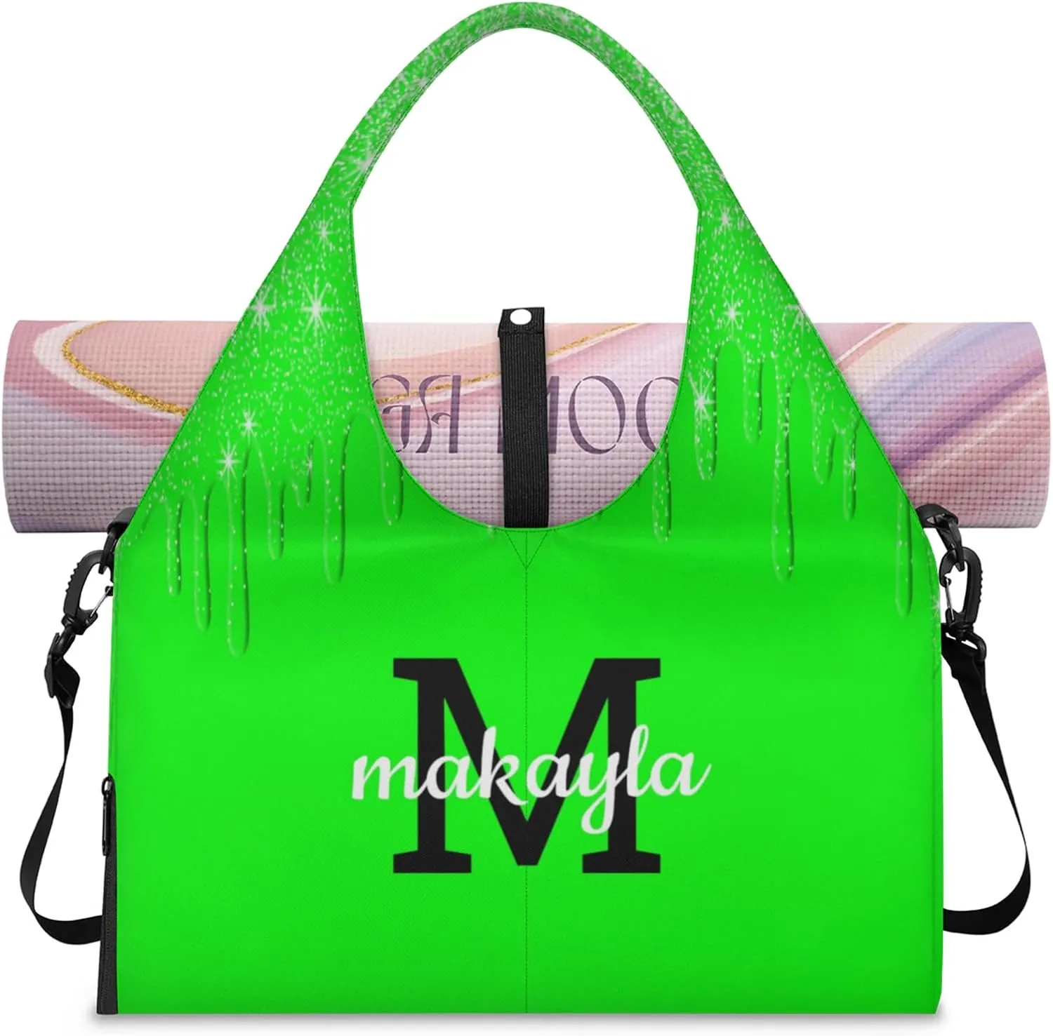 Personalized Yoga Mat Tote Bag for Workout, Pilates,Travel, Beach and Gym Custom Sports Gym Duffle Bag with Name