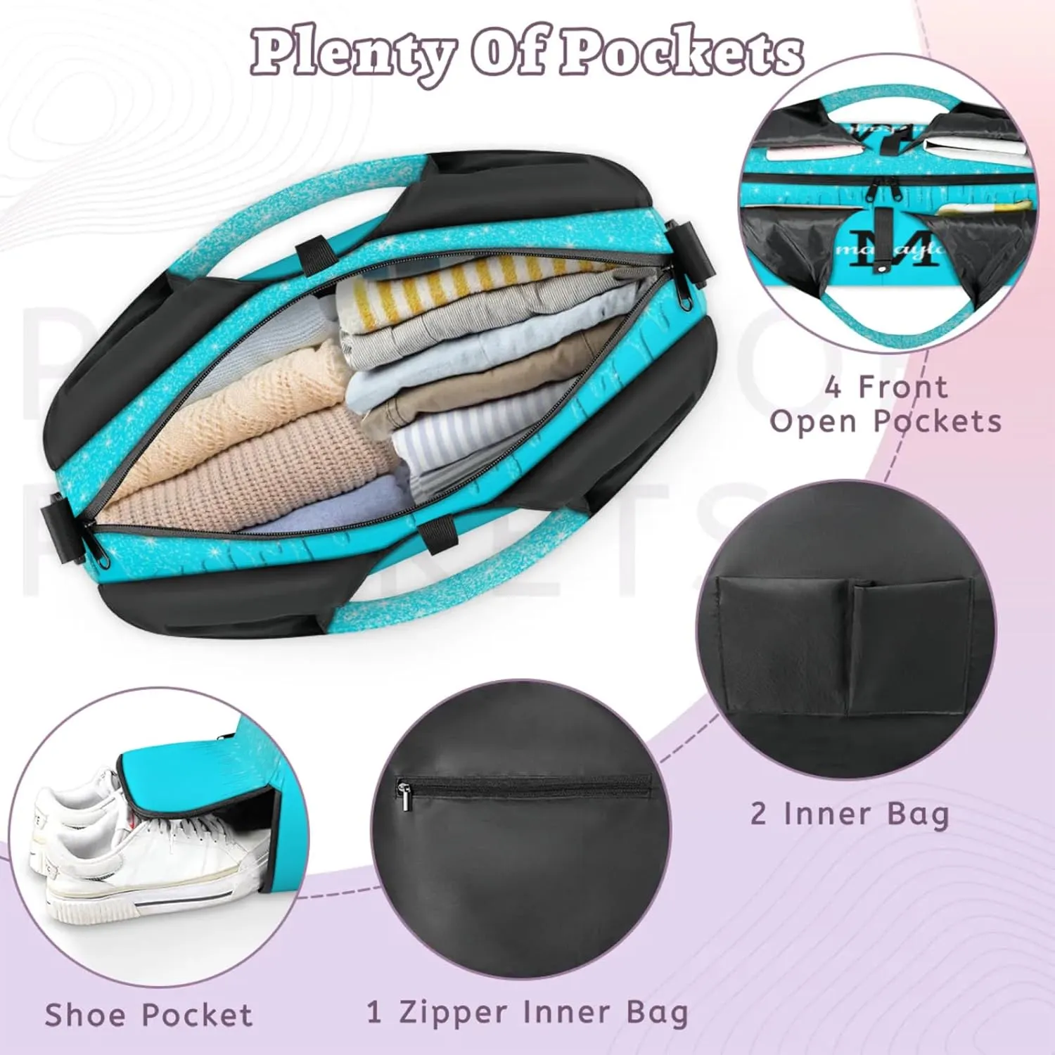 Personalized Yoga Mat Tote Bag for Workout, Pilates,Travel, Beach and Gym Custom Sports Gym Duffle Bag with Name