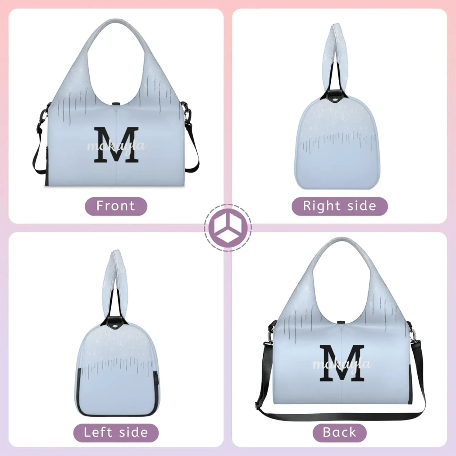 Personalized Yoga Mat Tote Bag for Workout, Pilates,Travel, Beach and Gym Custom Sports Gym Duffle Bag with Name