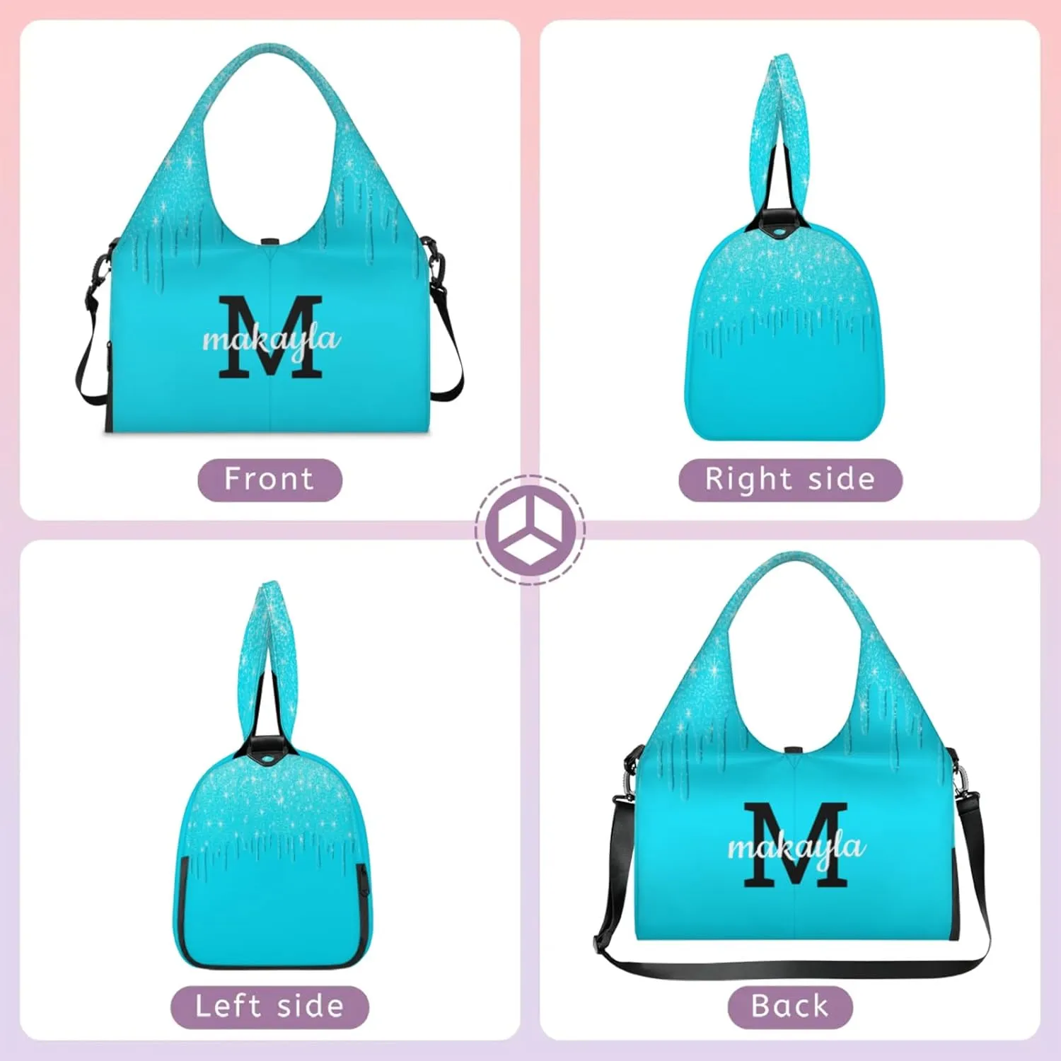 Personalized Yoga Mat Tote Bag for Workout, Pilates,Travel, Beach and Gym Custom Sports Gym Duffle Bag with Name