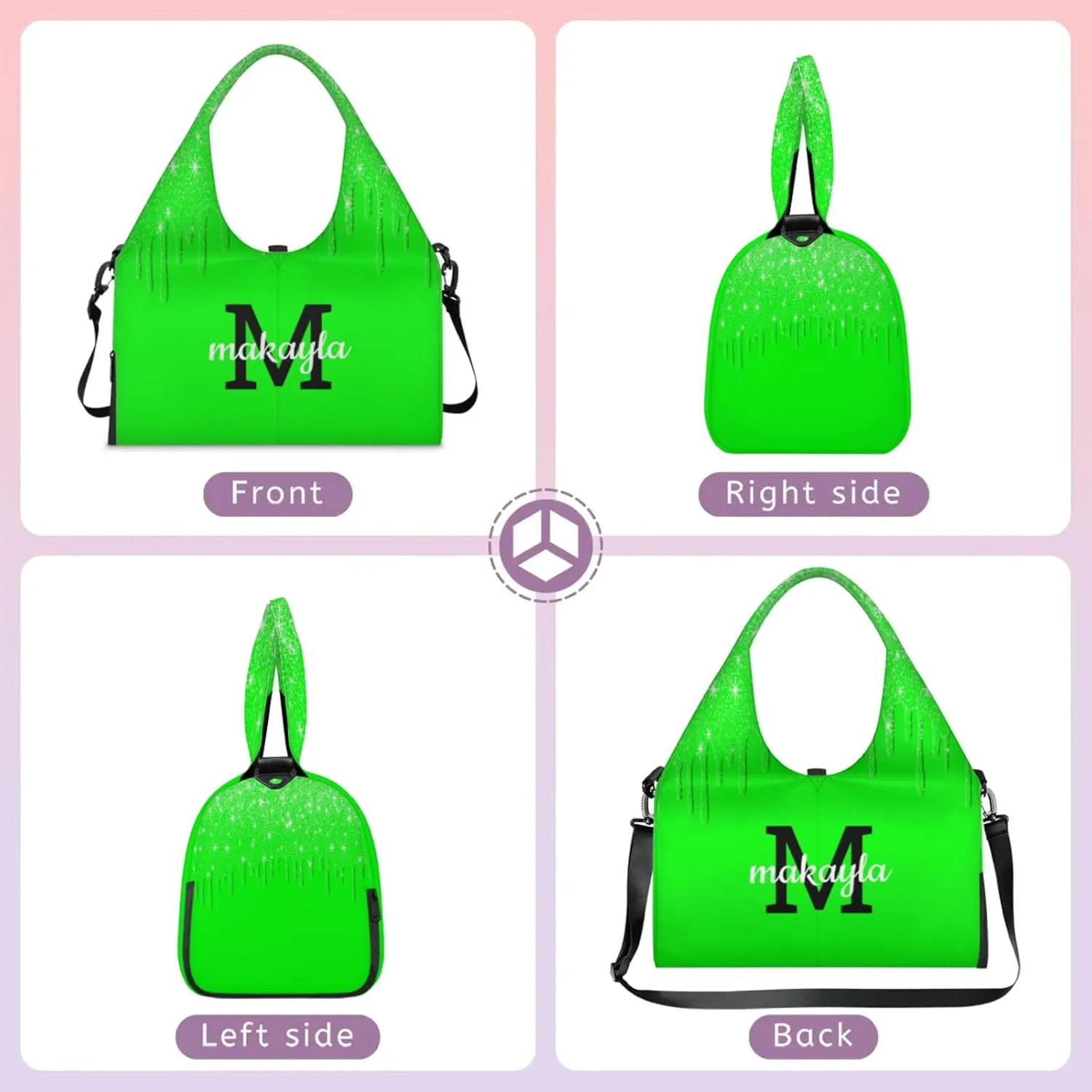 Personalized Yoga Mat Tote Bag for Workout, Pilates,Travel, Beach and Gym Custom Sports Gym Duffle Bag with Name