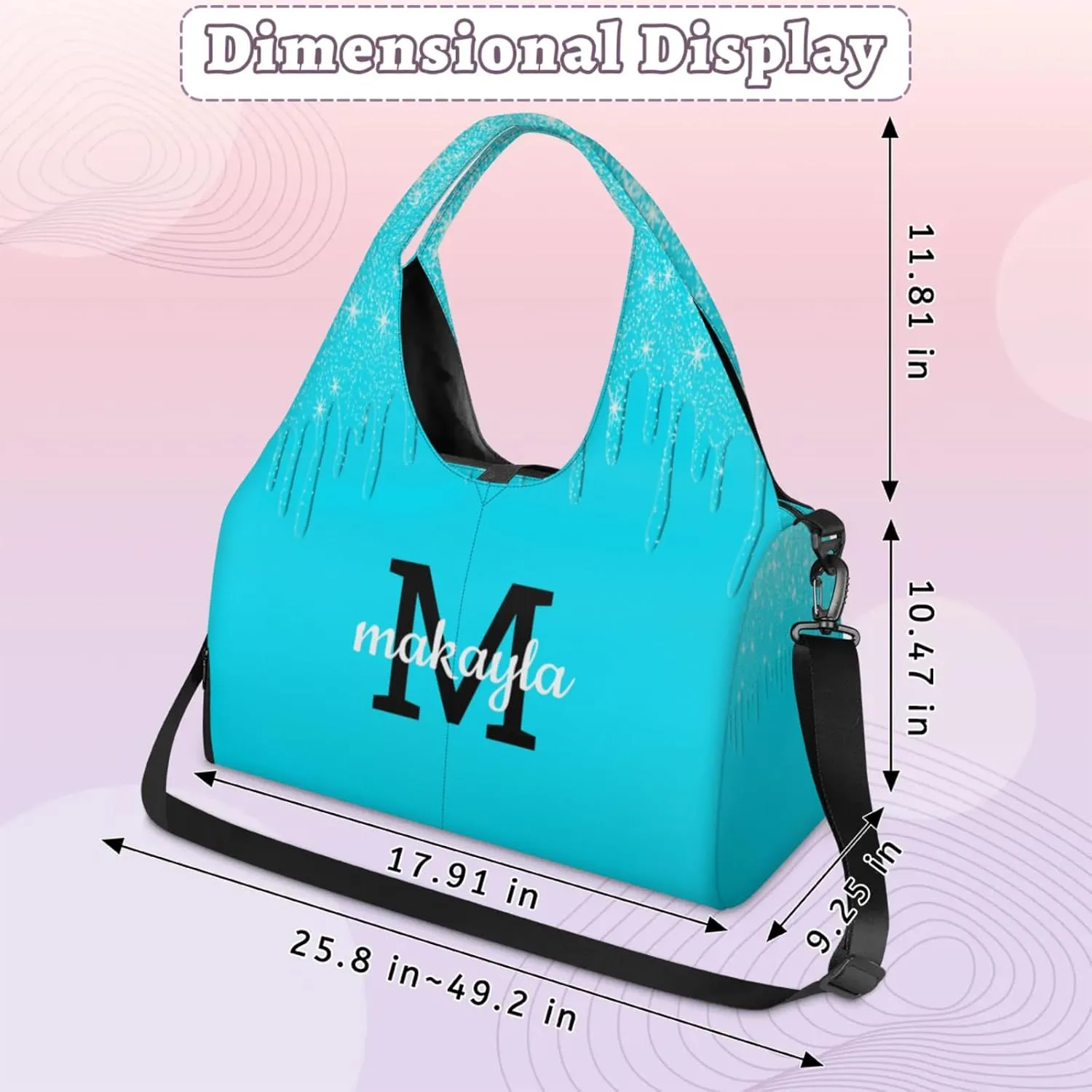 Personalized Yoga Mat Tote Bag for Workout, Pilates,Travel, Beach and Gym Custom Sports Gym Duffle Bag with Name