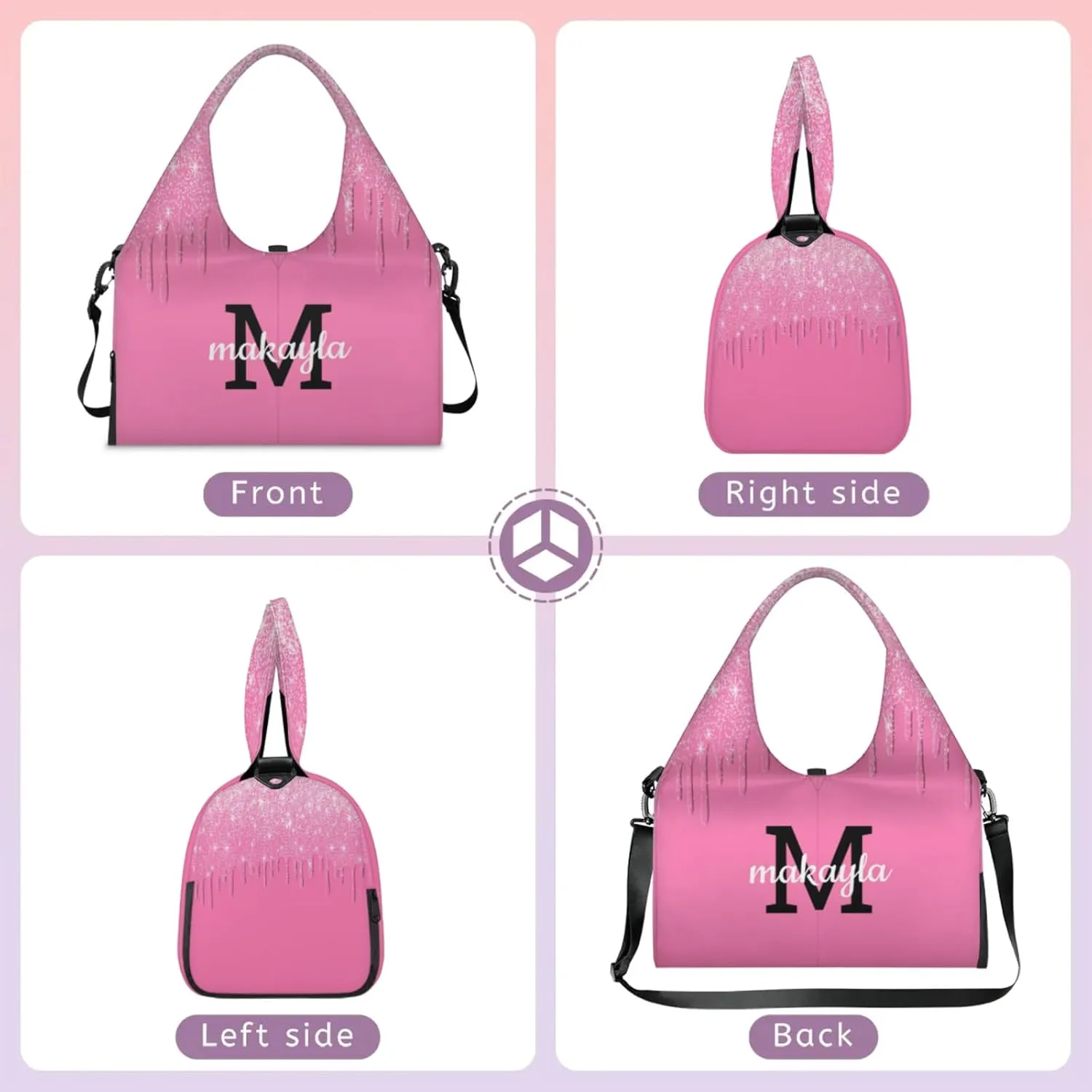 Personalized Yoga Mat Tote Bag for Workout, Pilates,Travel, Beach and Gym Custom Sports Gym Duffle Bag with Name