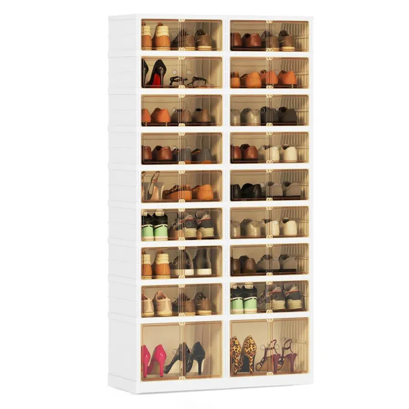 Plastic Collapsible Shoes Storage Box Easy Assembly