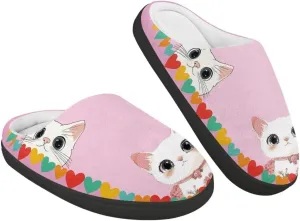 Plush Slippers for Kids House Warm Cozy Fuzzy Non-Slip Cotton Breathable Winter Slippers for Toddler Boys Girls US 9-15