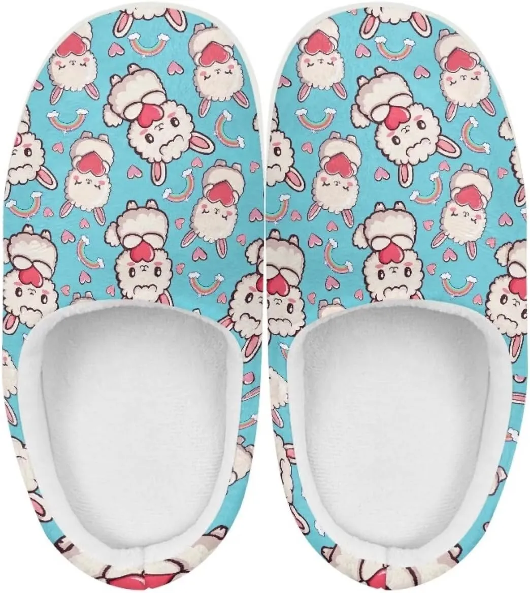 Plush Slippers for Kids Winter Warm Cozy Fuzzy Non-Slip Cotton Breathable House Slippers for Toddler Boys Girls US 9-15