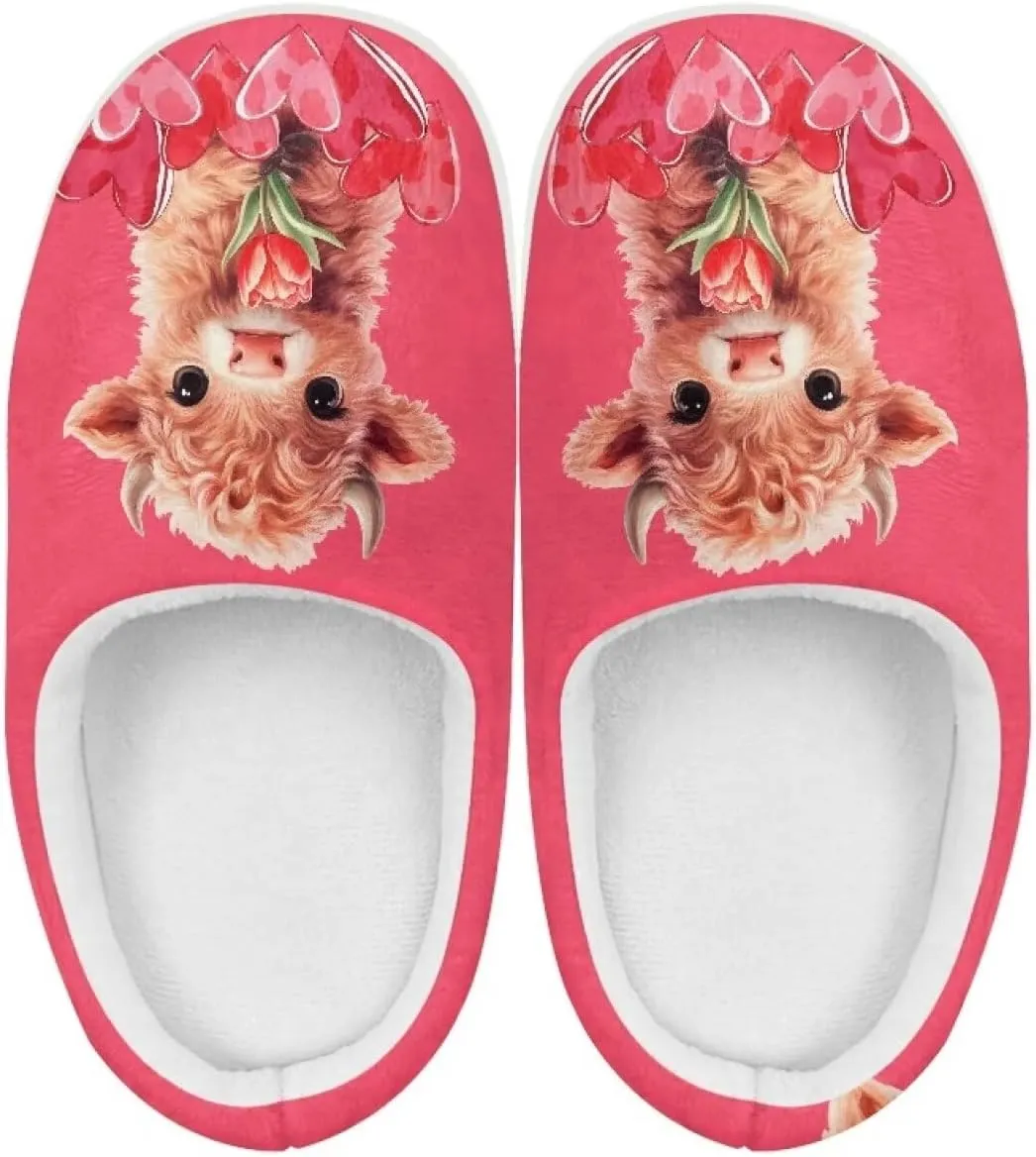 Plush Slippers for Kids Winter Warm Cozy Fuzzy Non-Slip Cotton Breathable House Slippers for Toddler Boys Girls US 9-15