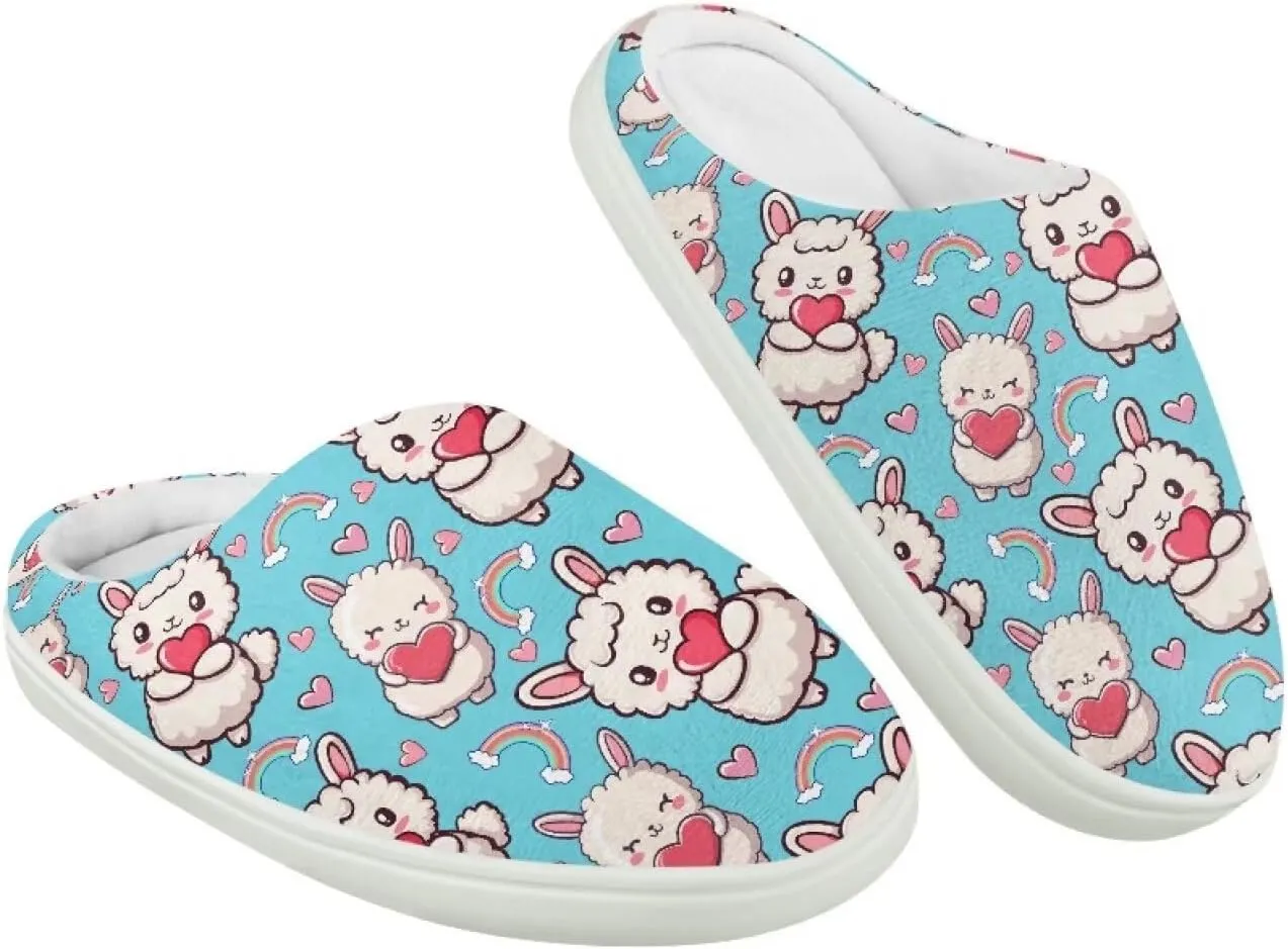Plush Slippers for Kids Winter Warm Cozy Fuzzy Non-Slip Cotton Breathable House Slippers for Toddler Boys Girls US 9-15